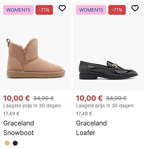 Tot 71% korting + 15% extra!