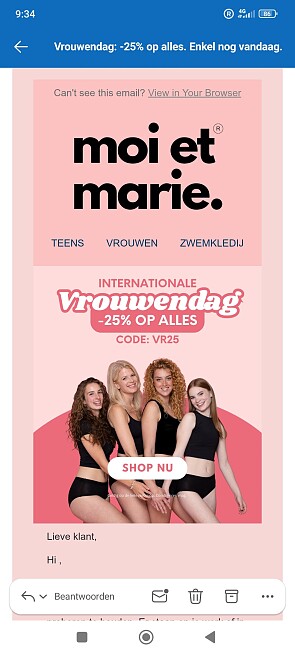 Moi et Marie: 25% korting