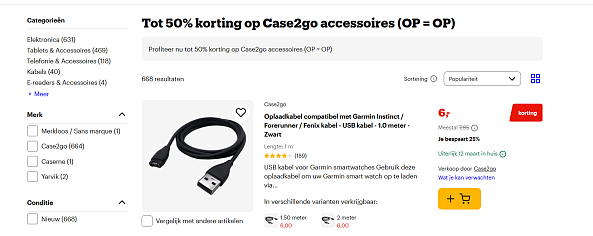 Bol deal: Tot 50% korting op Case2go accessoires (OP = OP)