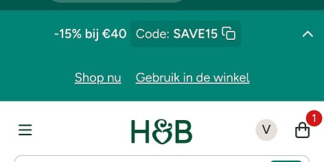 15% korting bij Holland and Barrett