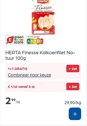 Herta finesse kalkoenfilet in mooie korting