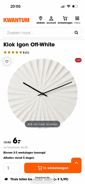 Klok Igon Off-White -52%