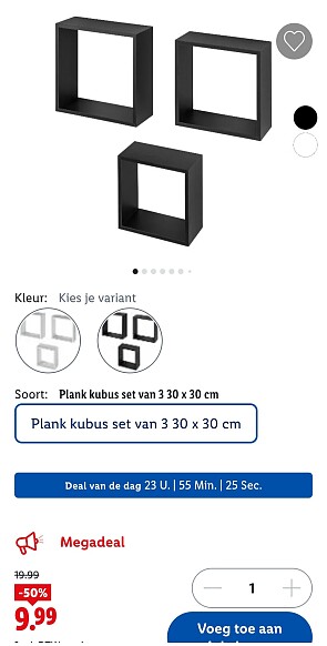 Set wandplanken kubus -50%