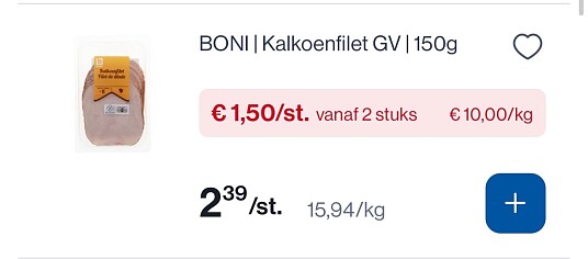 Boni kip en kalkoenfilet goedkoper
