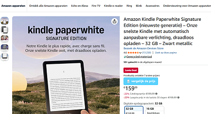 E-reader: Amazon Kindle Paperwhite Signature Edition (nieuwste generatie)