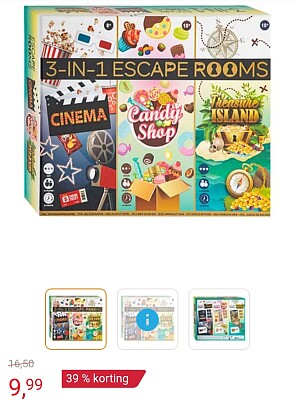 3-in-1 Escape Room Ontsnappingsspel -39%
