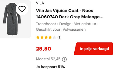 Trenchcoat Vila maat S goedkoop bij Bol