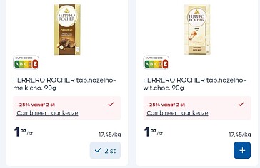 Ferrero rocher tabletten in promo