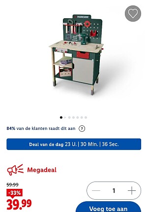 Houten speelgoedwerkbank -33%