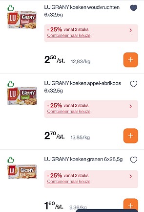 Lu Grany koeken goedkoper bij Colruyt