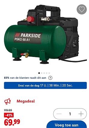 Stille compressor PARKSIDE® PSKO68 -41%