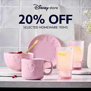 20% korting op een selectie items in de Disneystore
