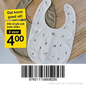 Baby slabbetjes 2 voor €4