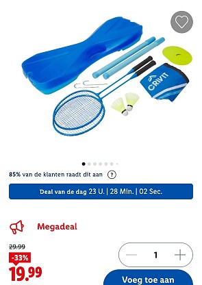 Badmintonset CRIVIT -33%