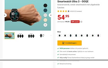 smartwatch ultra 3 - 64% goedkoper op nieuwsbladshop