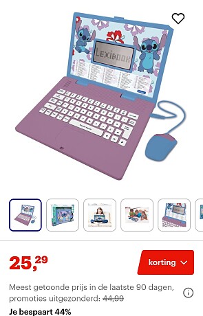 Stitch bilingual talking educational laptop -44%