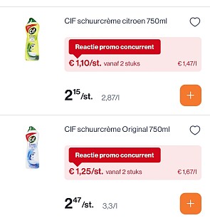 Cif en pledge producten -50%