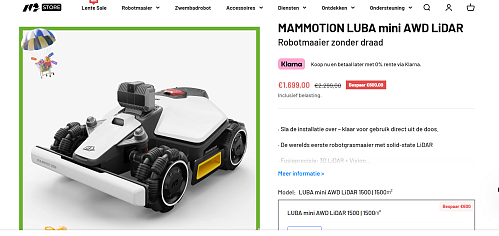 Robotmaaier: MAMMOTION LUBA mini AWD LiDAR