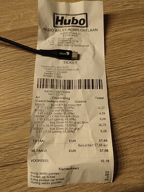 Hubo 15% op het hele ticket