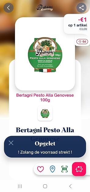 -€1 bertagni pesto alla genovese 100g