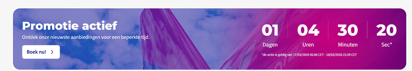 1000000 vliegtickets in de aanbieding bij Wizz Air ! Keuze uit alle mogelijke vliegvelden in de buurt!