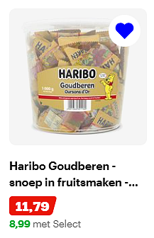 Haribo Goudberen, kg - 100 zakjes €8,99 bij Select