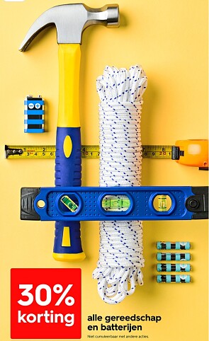 batterijen en klussen 30% korting