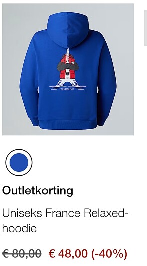 50% + 10% extra korting The north face