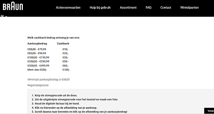 Cashback Braun stoomstrijkijzer, stoomgenerator of kledingstomer