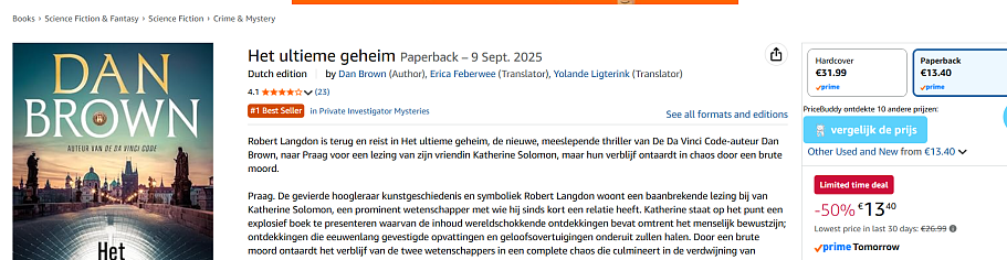 Het nieuwste boek van Dan Brown aan 50%