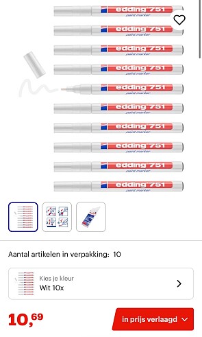 Edding lakmarkers wit