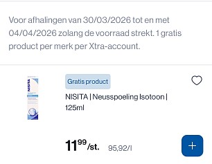 Nisita neusspoeling isotoon 125 ml gratis bij Collect en go