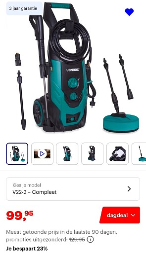 Dagdeal Bol: VONROC hogedrukreinigers