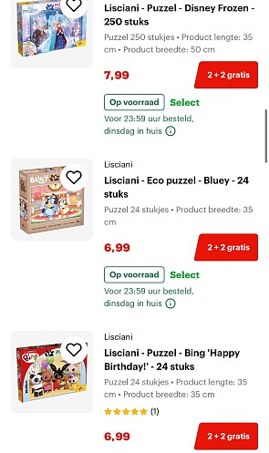 2 + 2 op Lisciani puzzels bij Bol