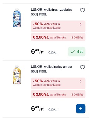 Lenor producten nog goedkoper dan ervoor