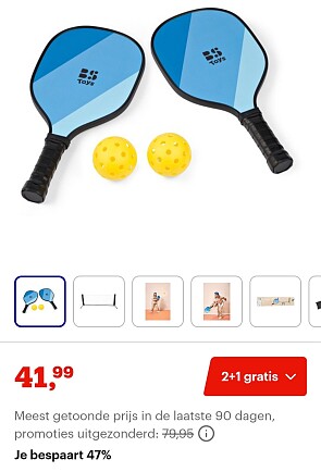 BS Toys Pickleball Set GA524 2 Rackets, Net, Ballen & Draagtas -47%