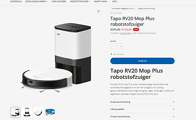 Tapo RV20 Mop Plus robotstofzuiger