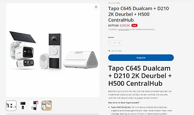 Tapo C645 Dualcam + D210 2K Deurbel + H500 CentralHub