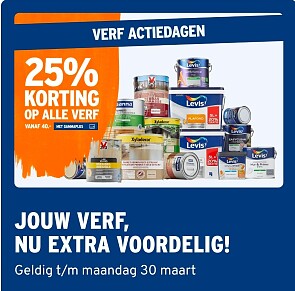 25% korting op alle verf bij GAMMA