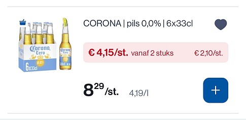 Corona 0,0% 6x33 cl fles -50%