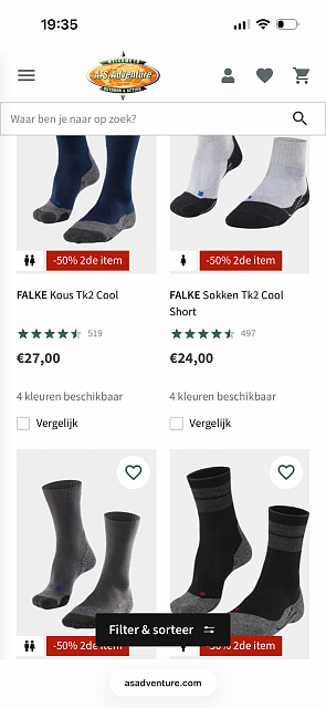 Wandelsokken 2de paar -50%