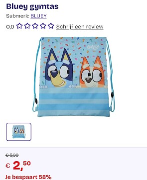 Bluey gymtas -58%
