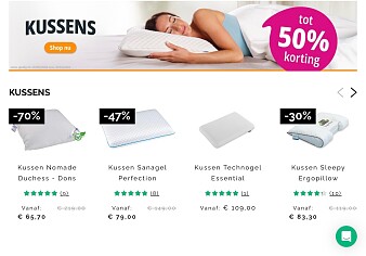 Matrassen, hotelbed, kussens tot -70%