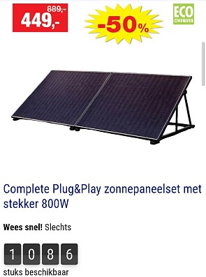 Stekkerzonnepanelen en thuisbatterijen tot 50% korting!