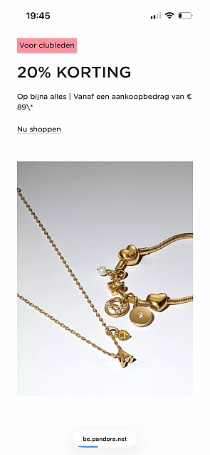 -20% bij Pandora