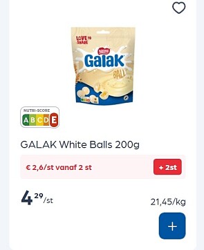 Galak chocolade popri en white Balls -50%