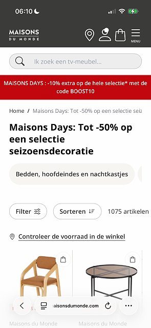 Extra kortingen bij Maison du Monde.