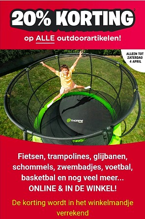 20% korting op alle buitenspeelgoed