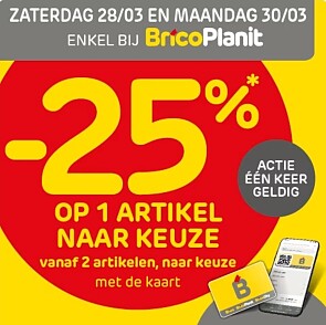 25% bij Brico Planit