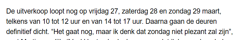 Franco-Belge - drogisterij uitverkoop